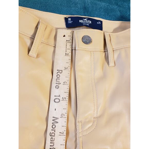 Hollister Jeans Size 1 Womens Brown Faux Leather Pants Ladies Straight NWT - Picture 10 of 15